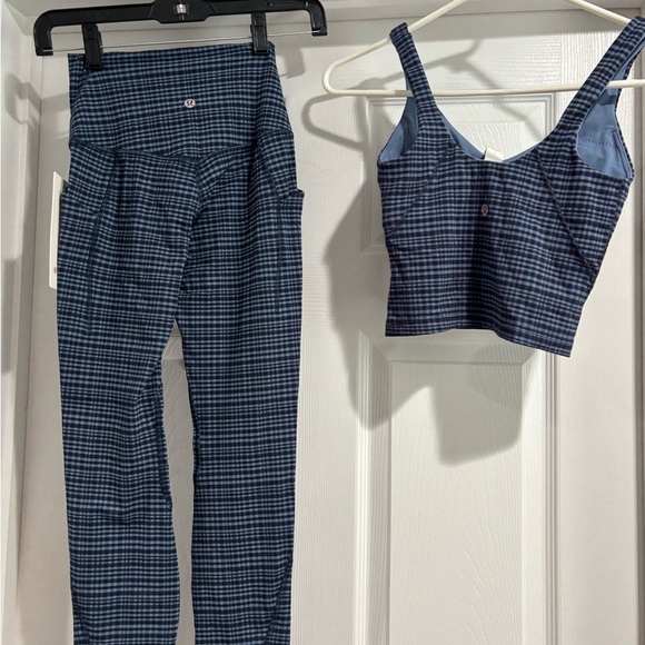 Lululemon Athletica Navy Checkered Leggings - Picture 1 of 2